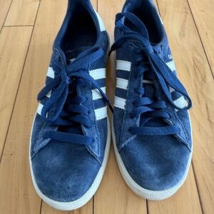 Adidas Men's Navy and White Sneakers